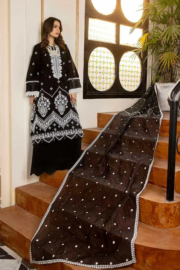 01 Pitch Black Anaya Luxury Lawn Collection