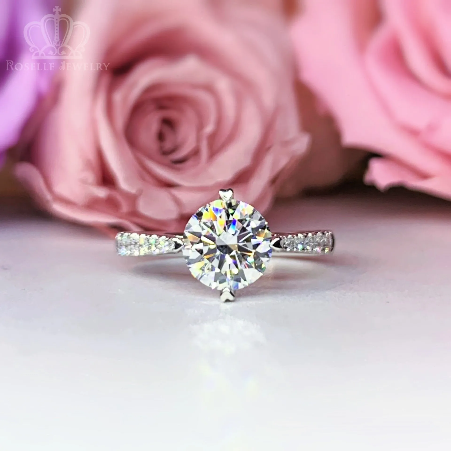 1.37ctw Side Stone Diamond Engagement Ring - LGR089