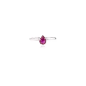 18K White Gold Statement Ruby Ring