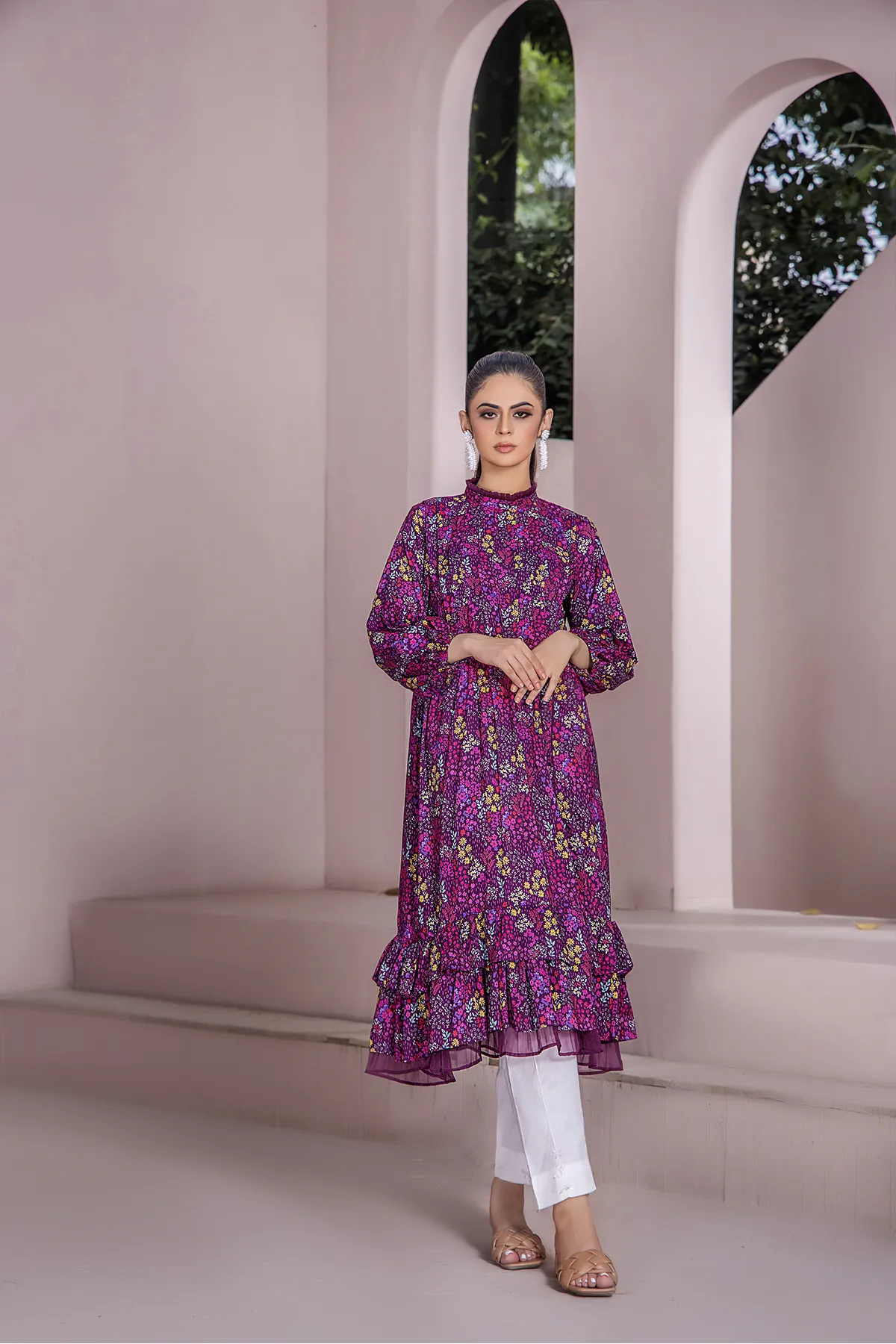 1PC Anarkali Digital Linen Kurti 76