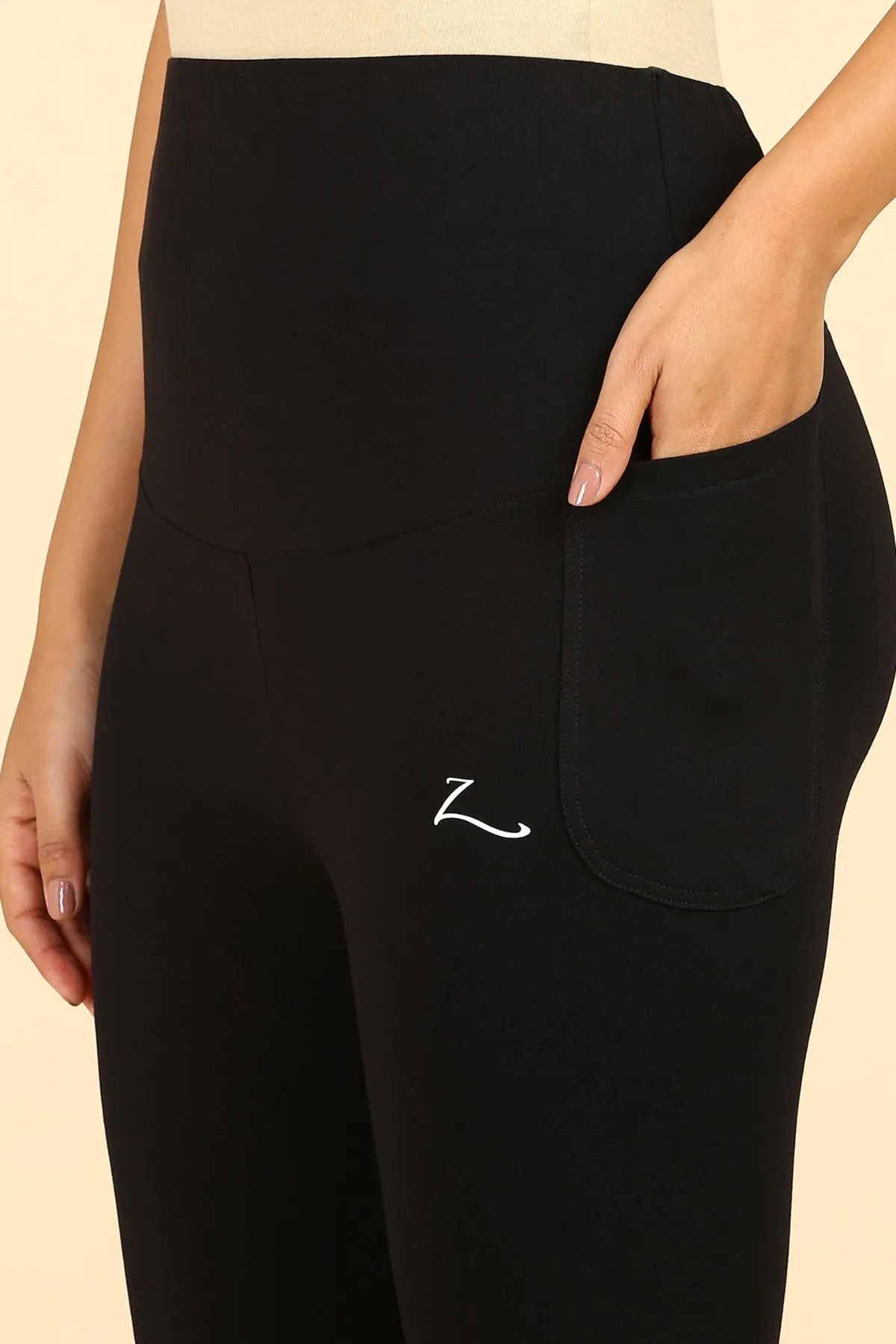 247 Zactive™ Black Zipless Maternity Top & Legging Set