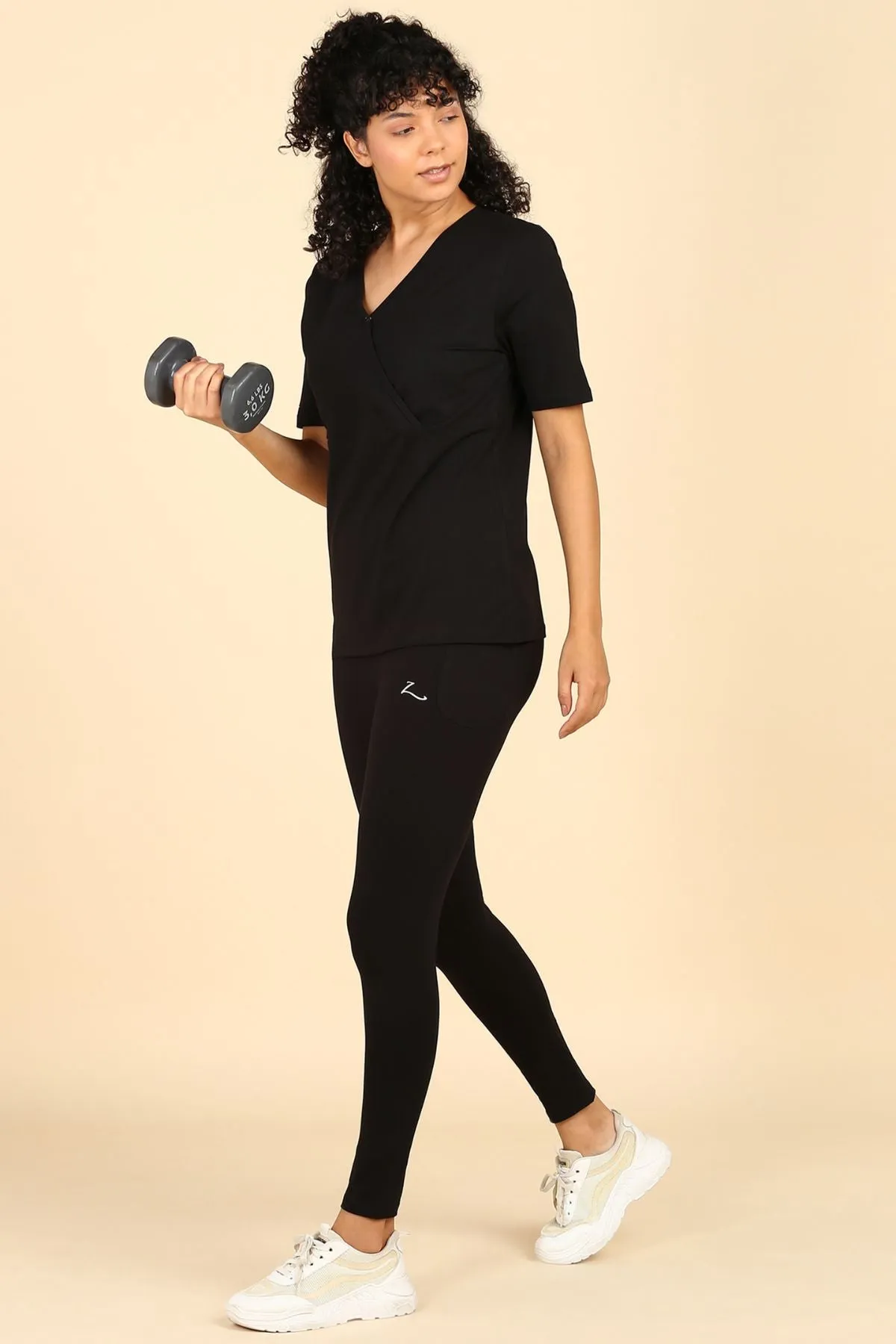 247 Zactive™ Black Zipless Maternity Top & Legging Set