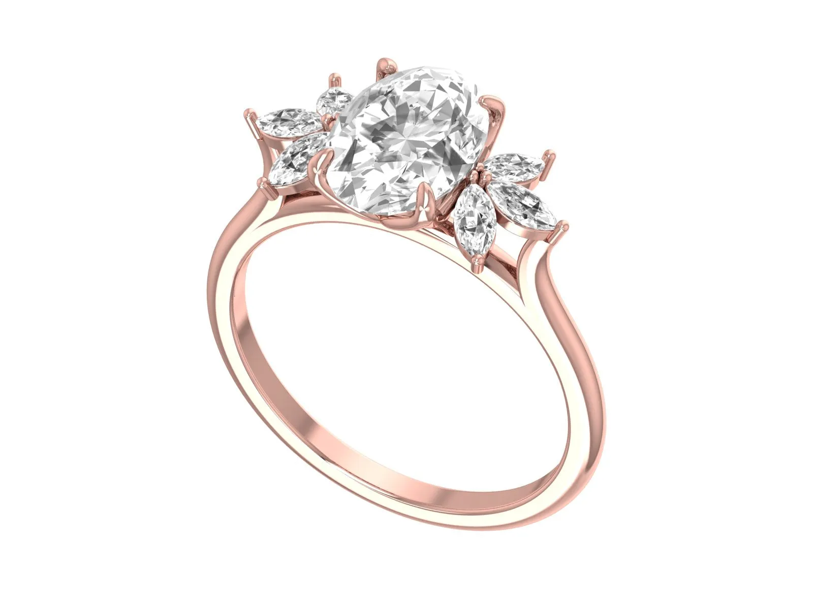 2.5ct Oval cut Rose gold Moissanite engagement ring