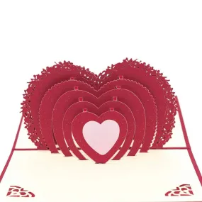 3D Heart Shaped Pop Up Cards Love Valentines Day Greeting Cards Anniversary Gifts Card for Her Wife Husband Women Wedding Card Invitations Handmade Valentine's Day Gift Card Bridal Shower