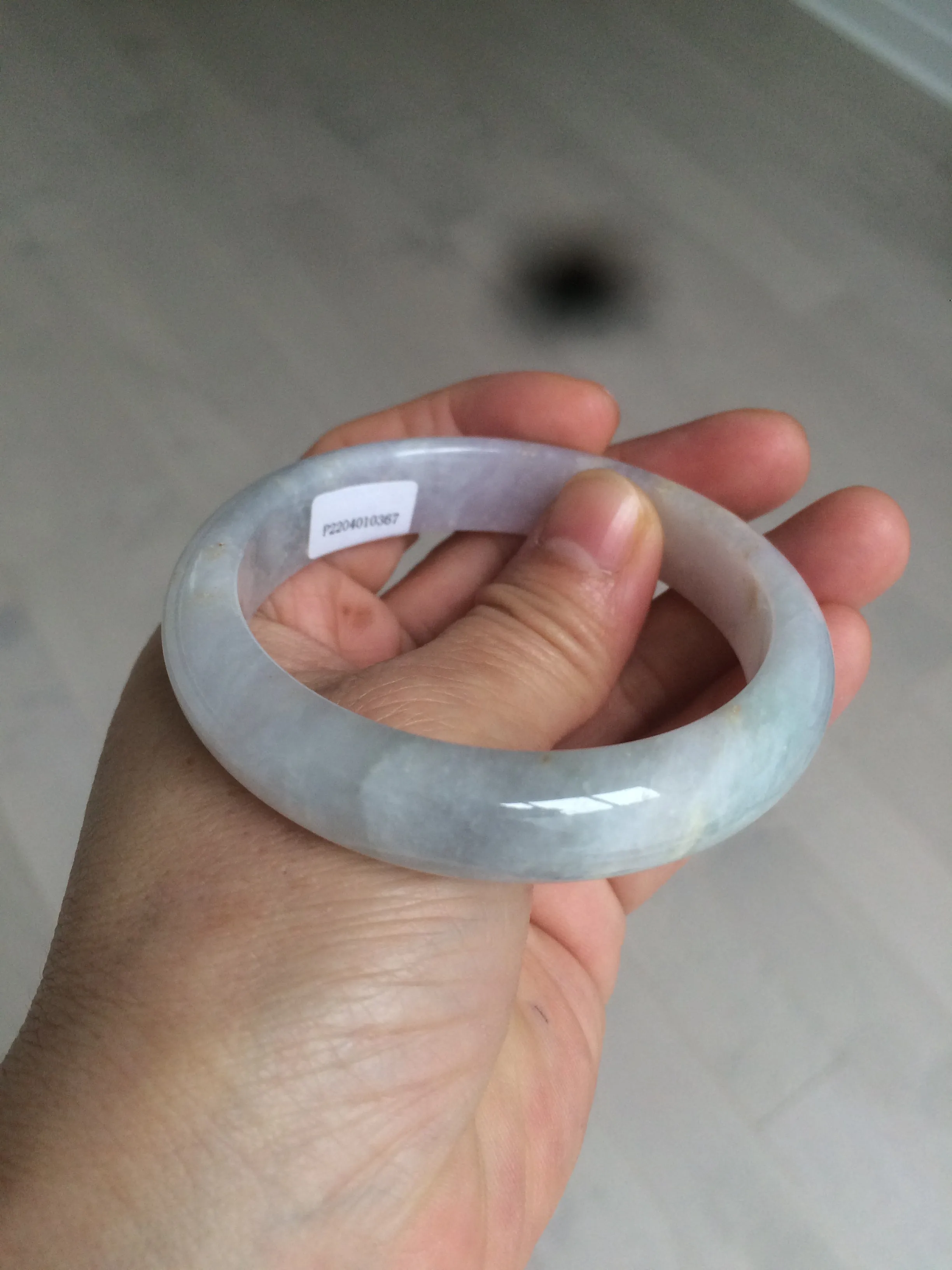 56.2 mm certificated Type A 100% Natural light green/yellow/purple Jadeite Jade bangle AD89-0367