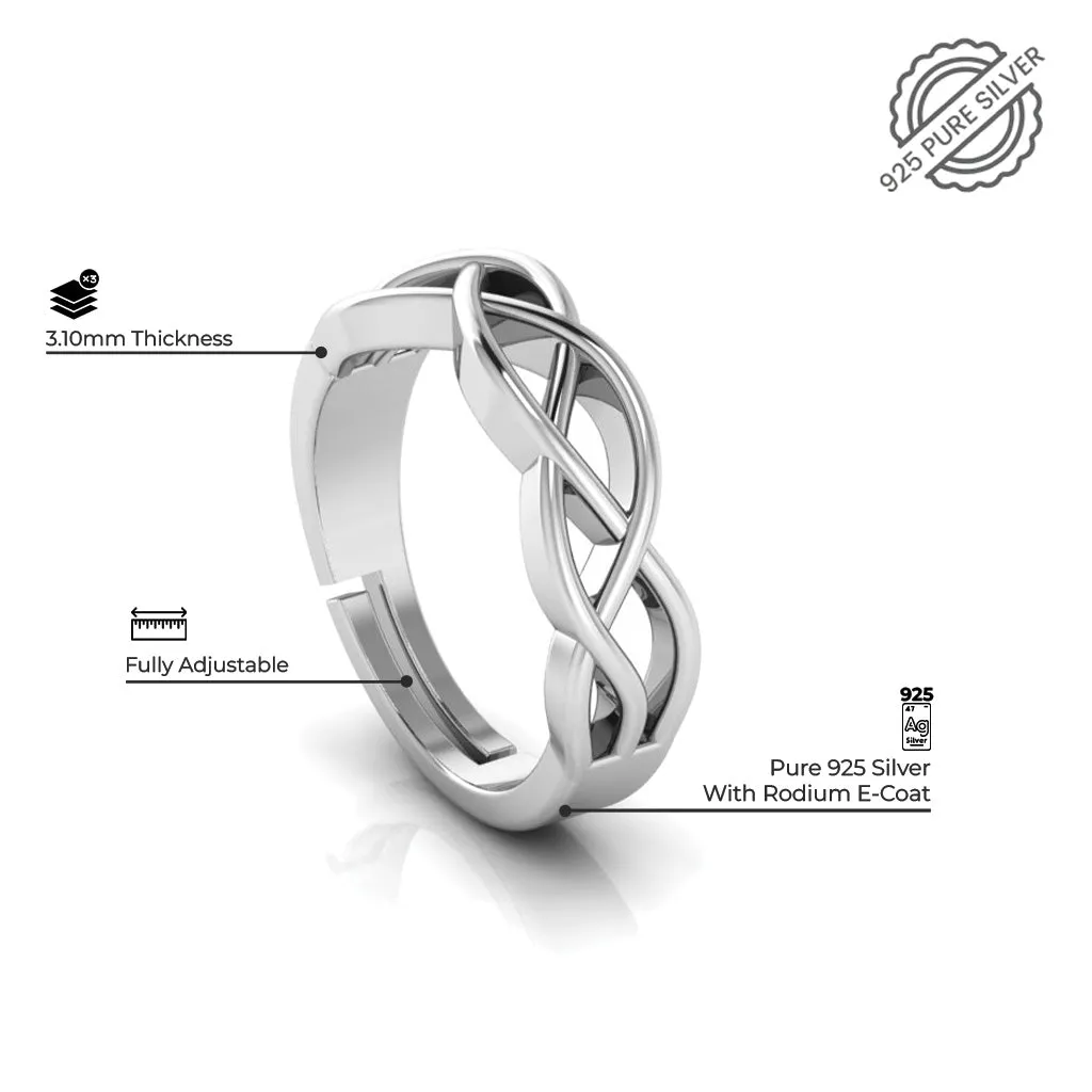 925 Sterling Silver Solitaire and Celtic Knot Couple's Ring