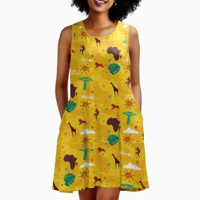 African Symbols Summer Dress