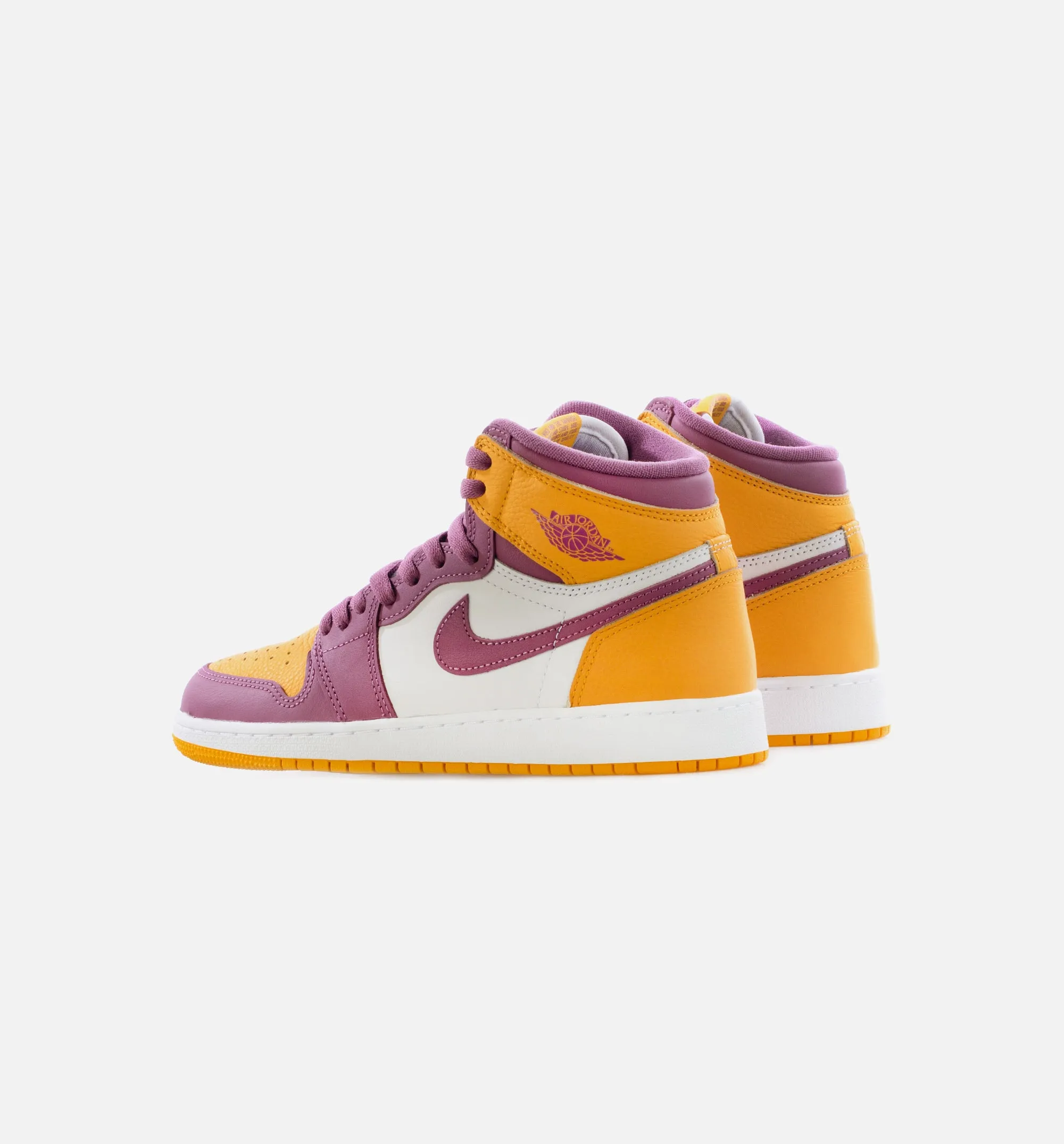 Air Jordan 1 Retro High OG Brotherhood Grade School Lifestyle Shoe - University Gold/Light Bordeaux Limit One Per Customer