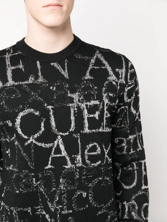 Alexander McQueen logo-print crew-neck jumper