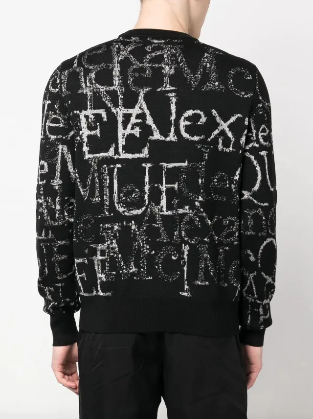 Alexander McQueen logo-print crew-neck jumper