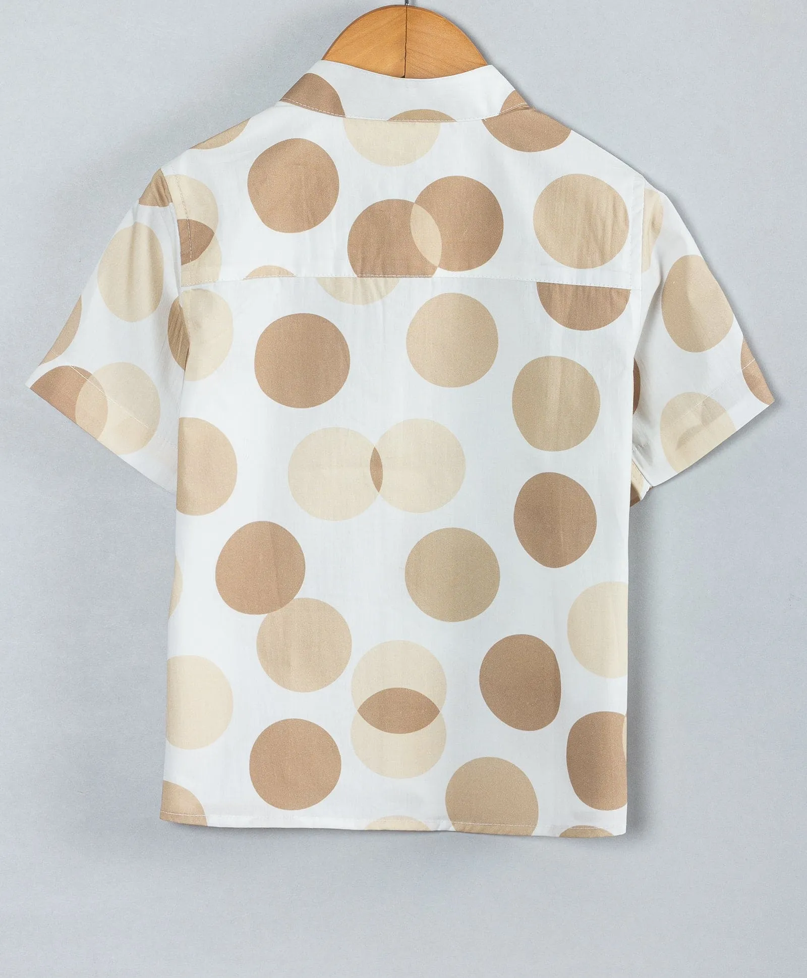 All over dot print boys co-ordinate set-Beige