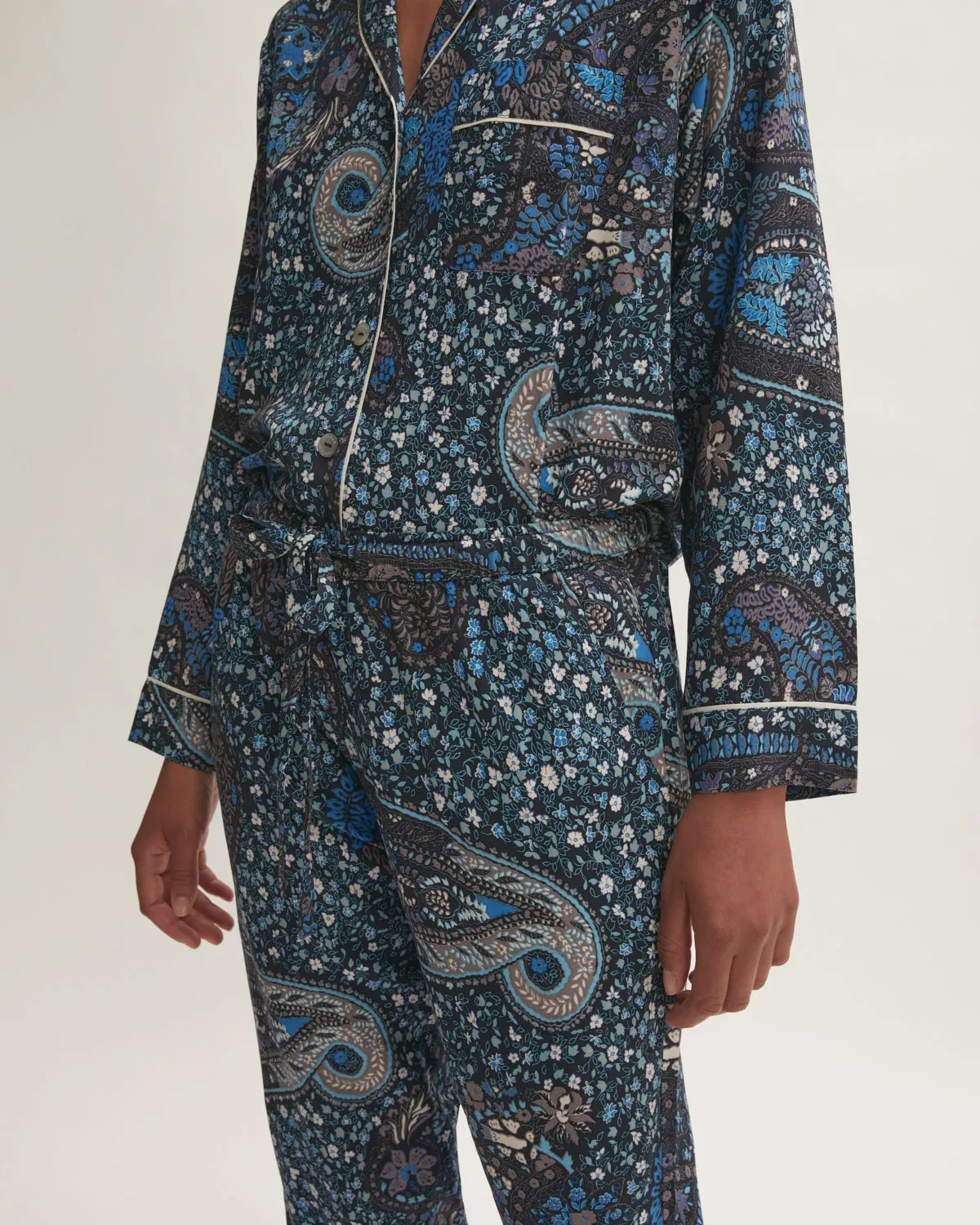 Antique Paisley Pyjama | Navy