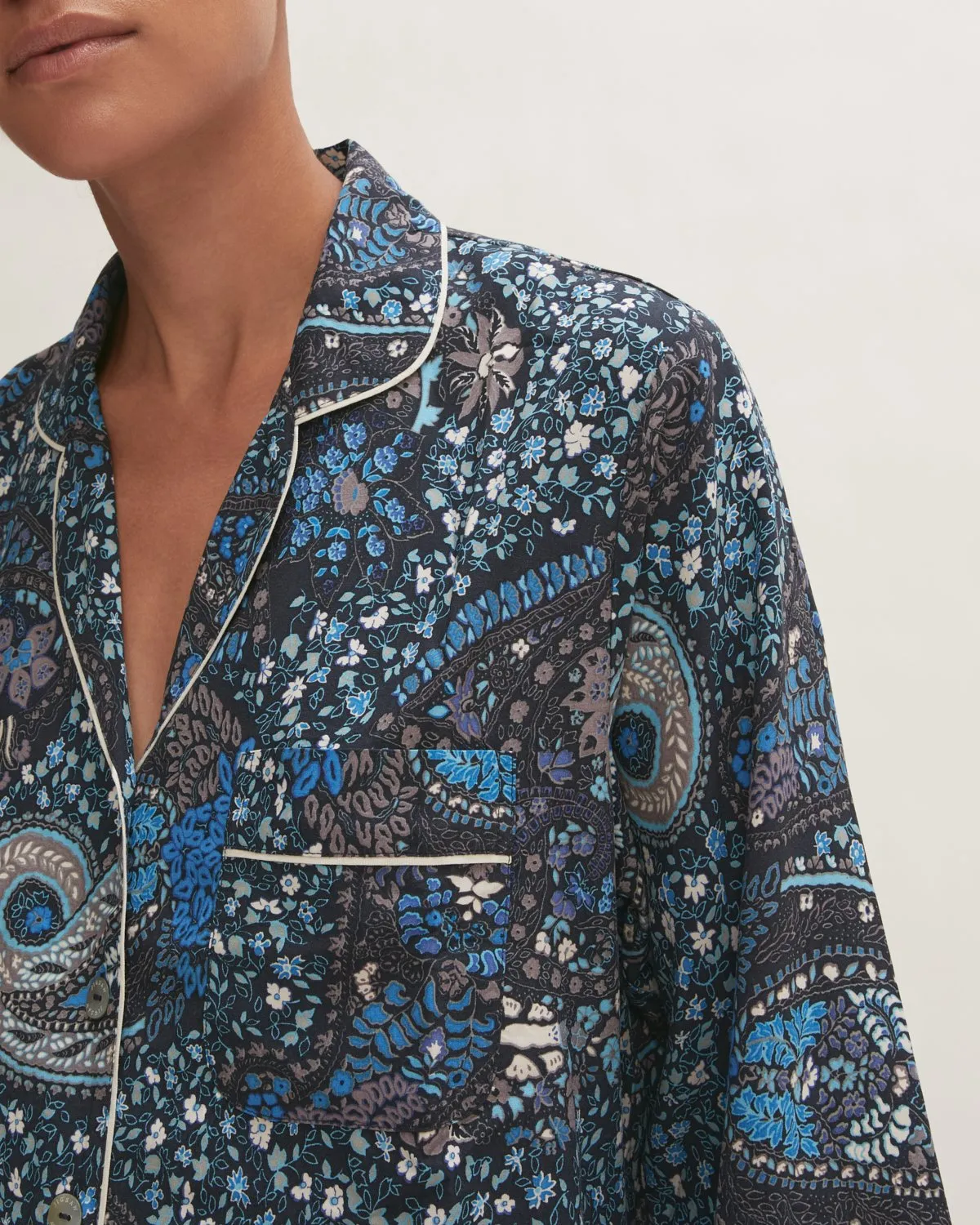 Antique Paisley Pyjama | Navy