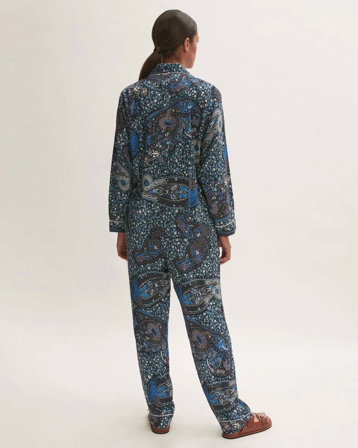 Antique Paisley Pyjama | Navy