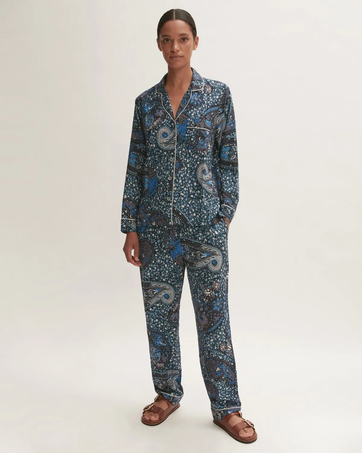 Antique Paisley Pyjama | Navy