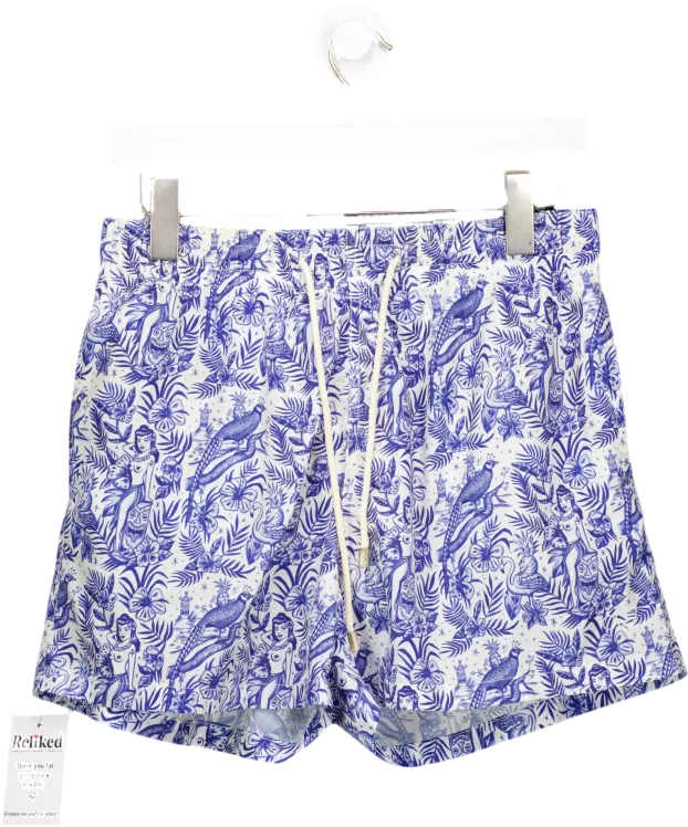 Arrels Blue Patterned Swim Shorts UK S