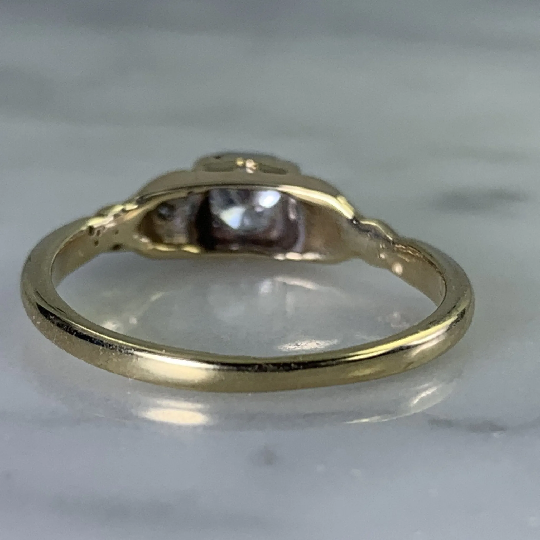 Art Deco Diamond Engagement Ring in 14K Gold. Unique Engagement Ring. 1920s Proposal Ring