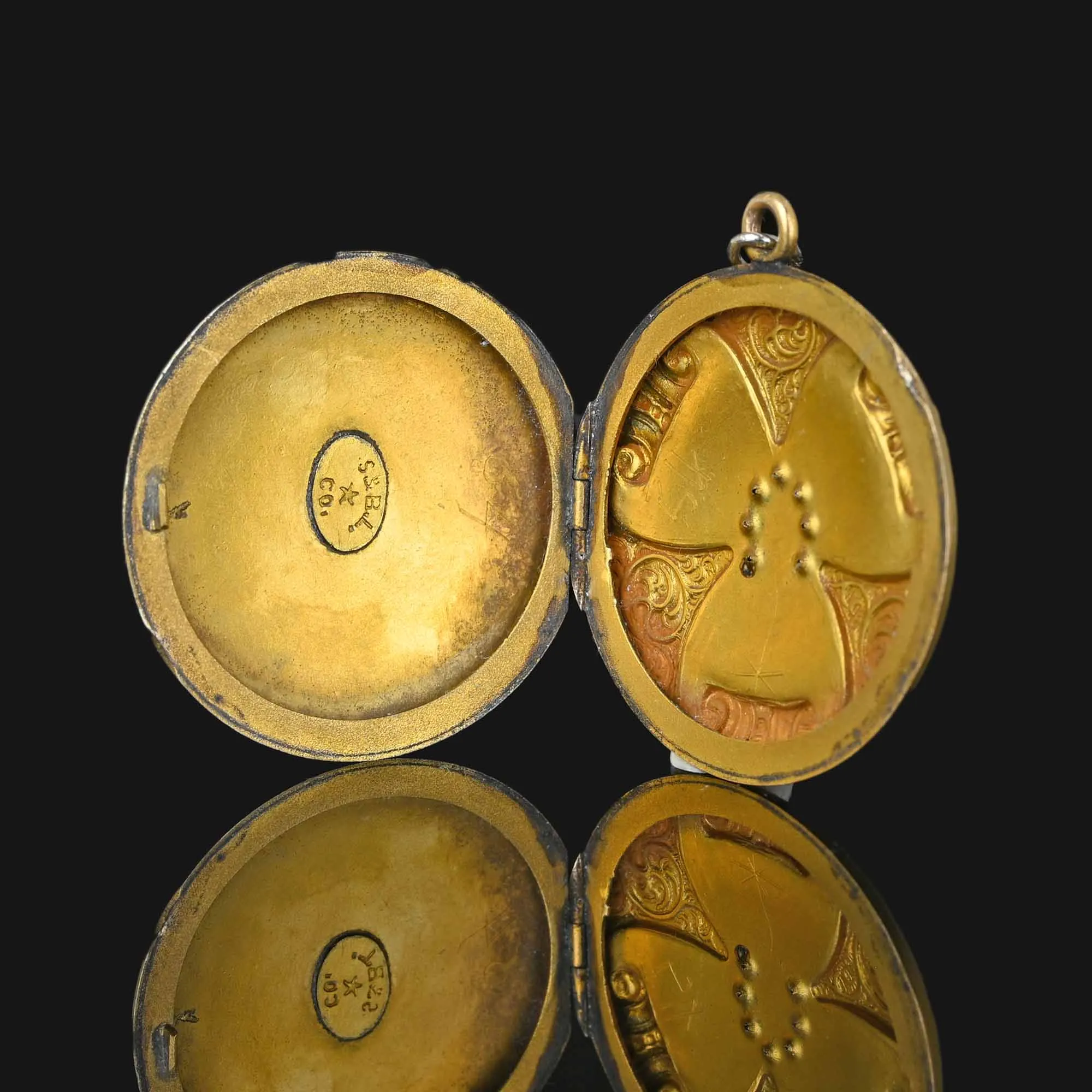 Art Nouveau Gold Filled Paste Horseshoe Locket