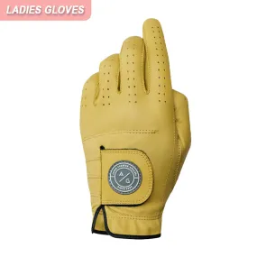 Asher Premium Leather Womens Glove Pair - Sunglow