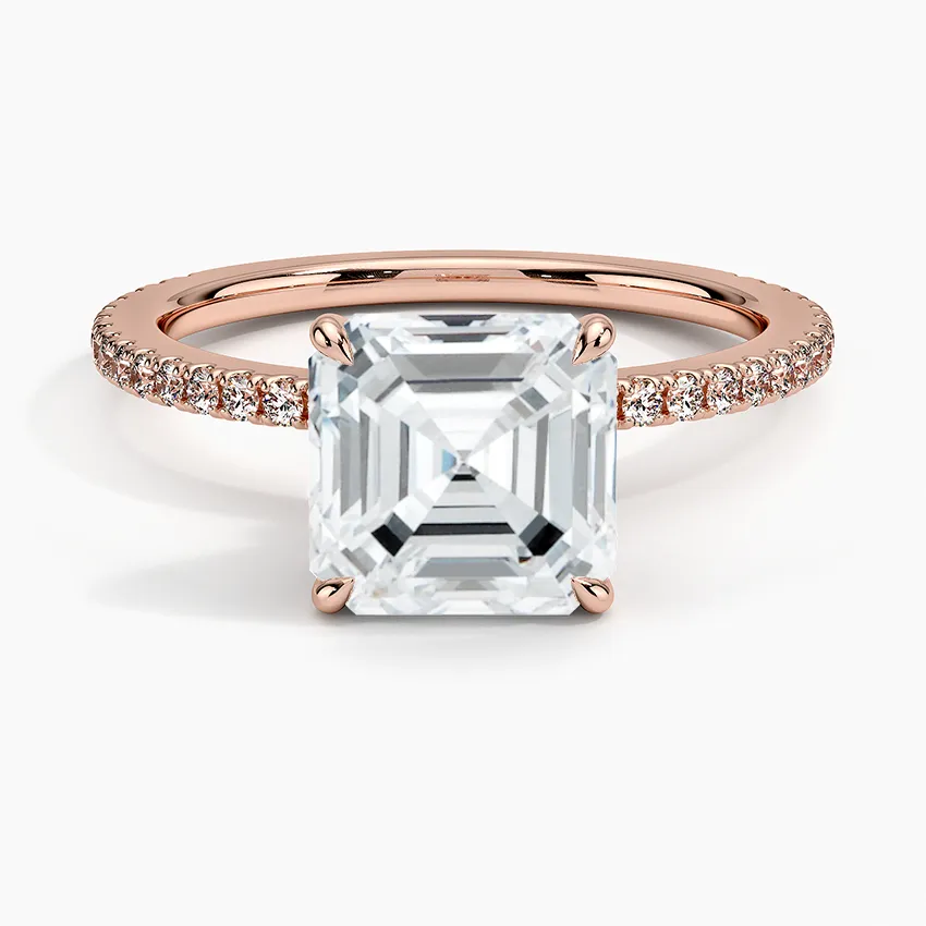 Asscher Demi Diamond Engagement Ring [Setting Only] - EC110A