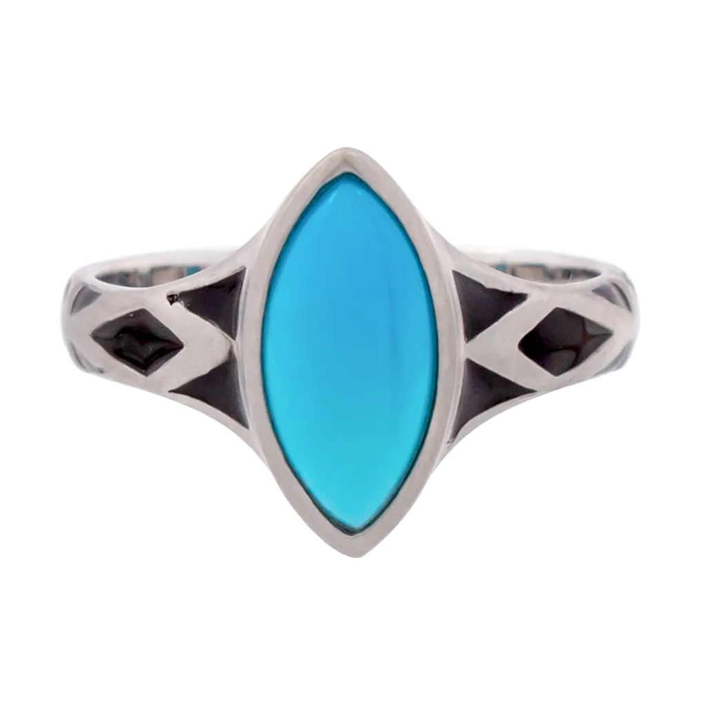 Aztec Small Style Marquise Turquoise Ring