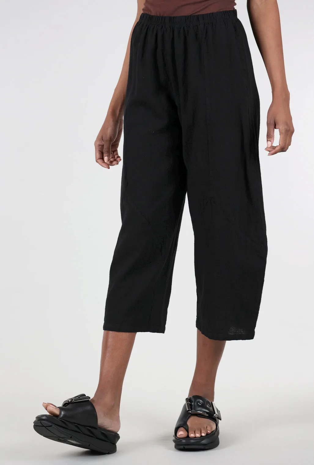 Barrel Crop Crosshatch Pant, Black