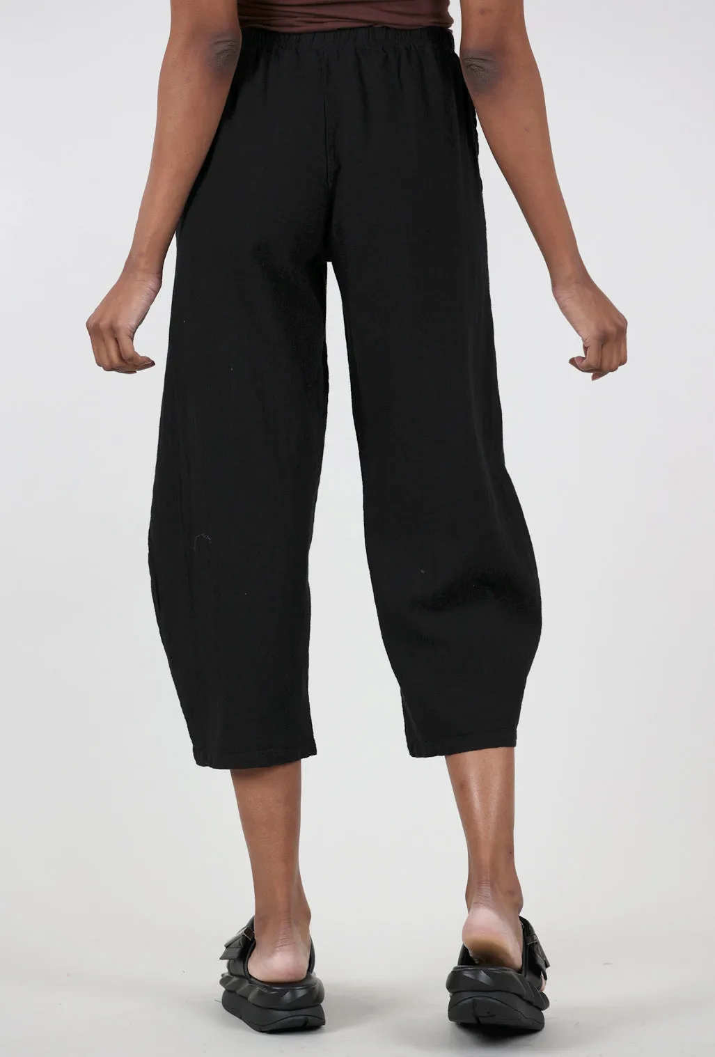 Barrel Crop Crosshatch Pant, Black