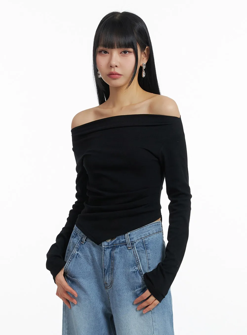 Basic Off Shoulder Long Sleeve IM414