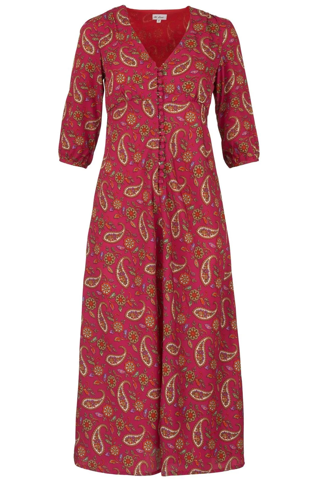 Belgravia Midi Dress in Hot Pink Paisley