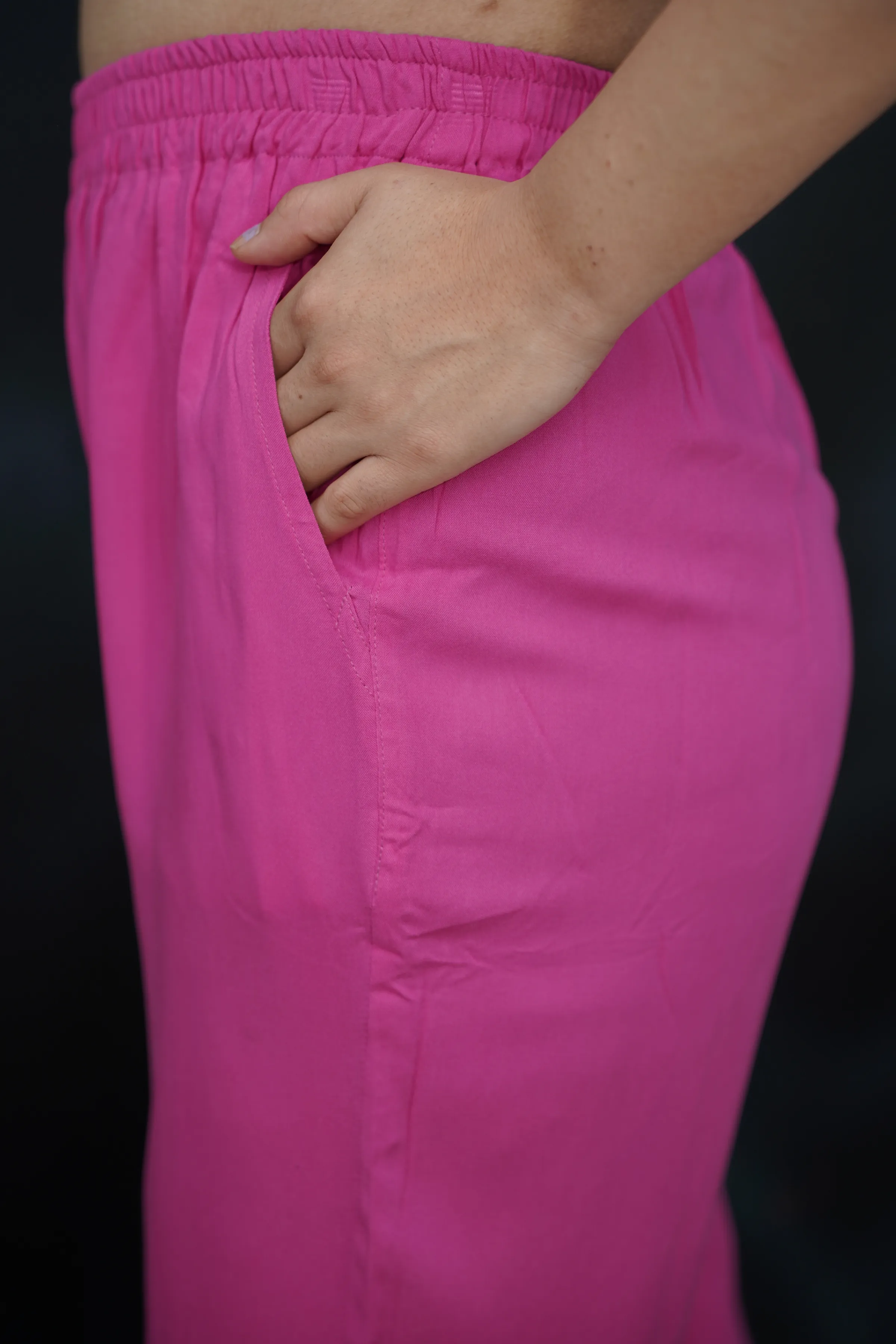 Berry Pink Rayon Kurti Pant