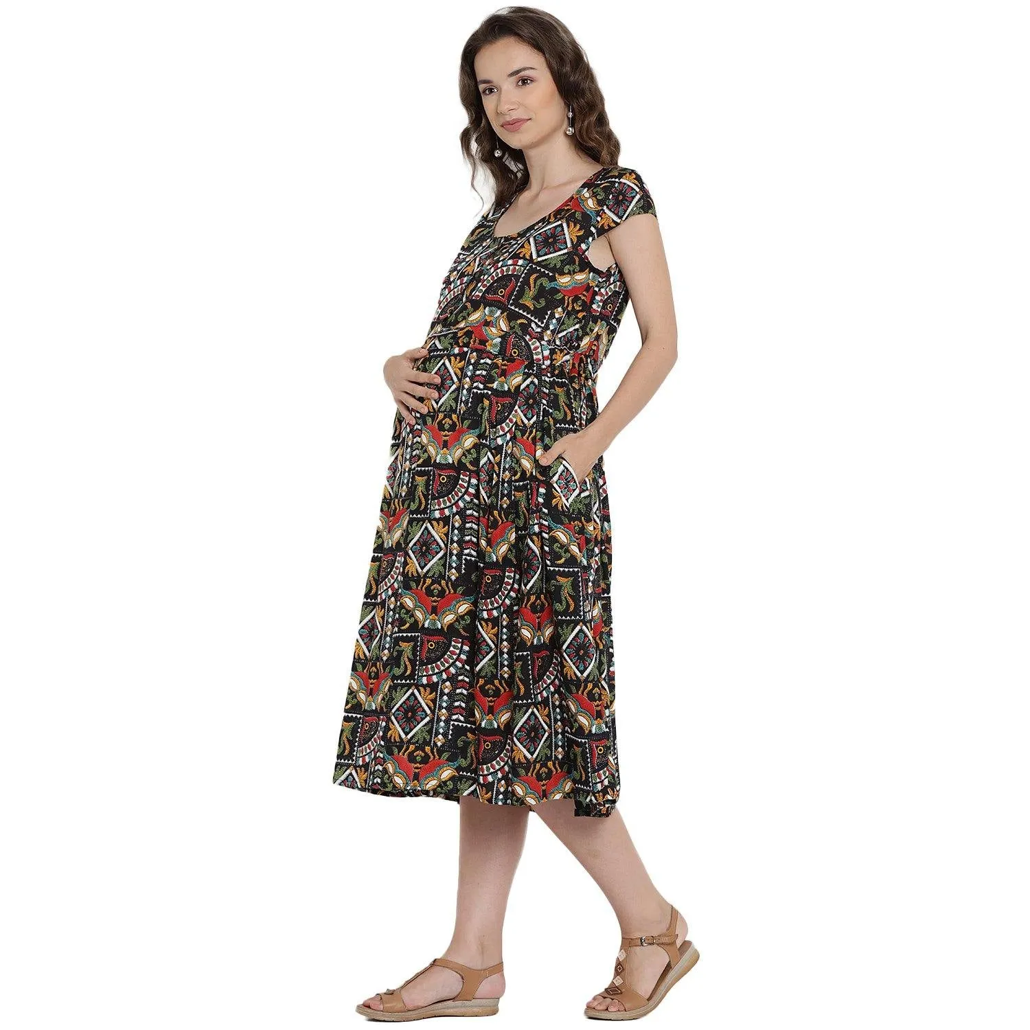 Black A-Line Maternity Dress