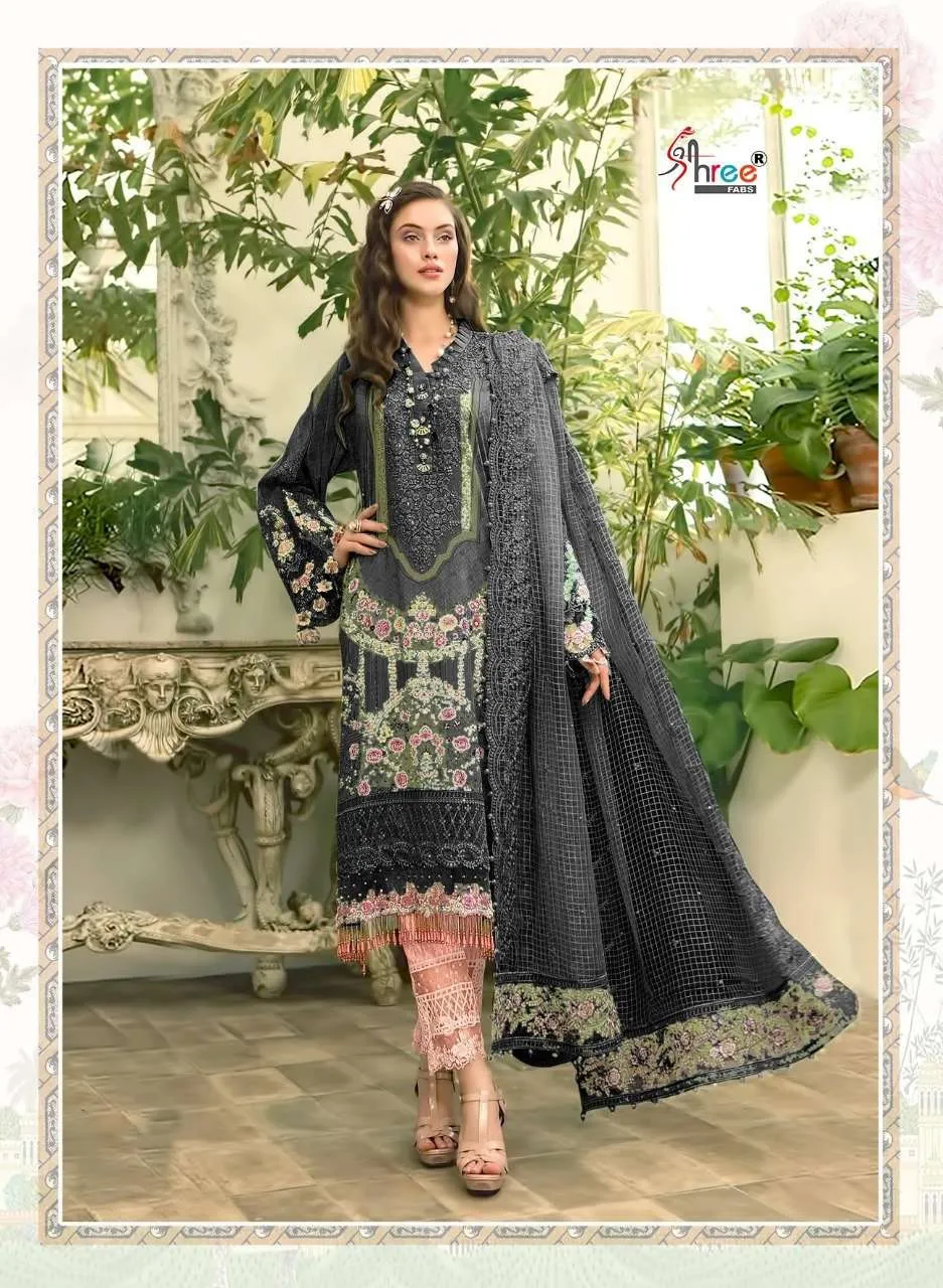 Black Mariya B Lawn Cotton Designer Pakistani Wear 1637B