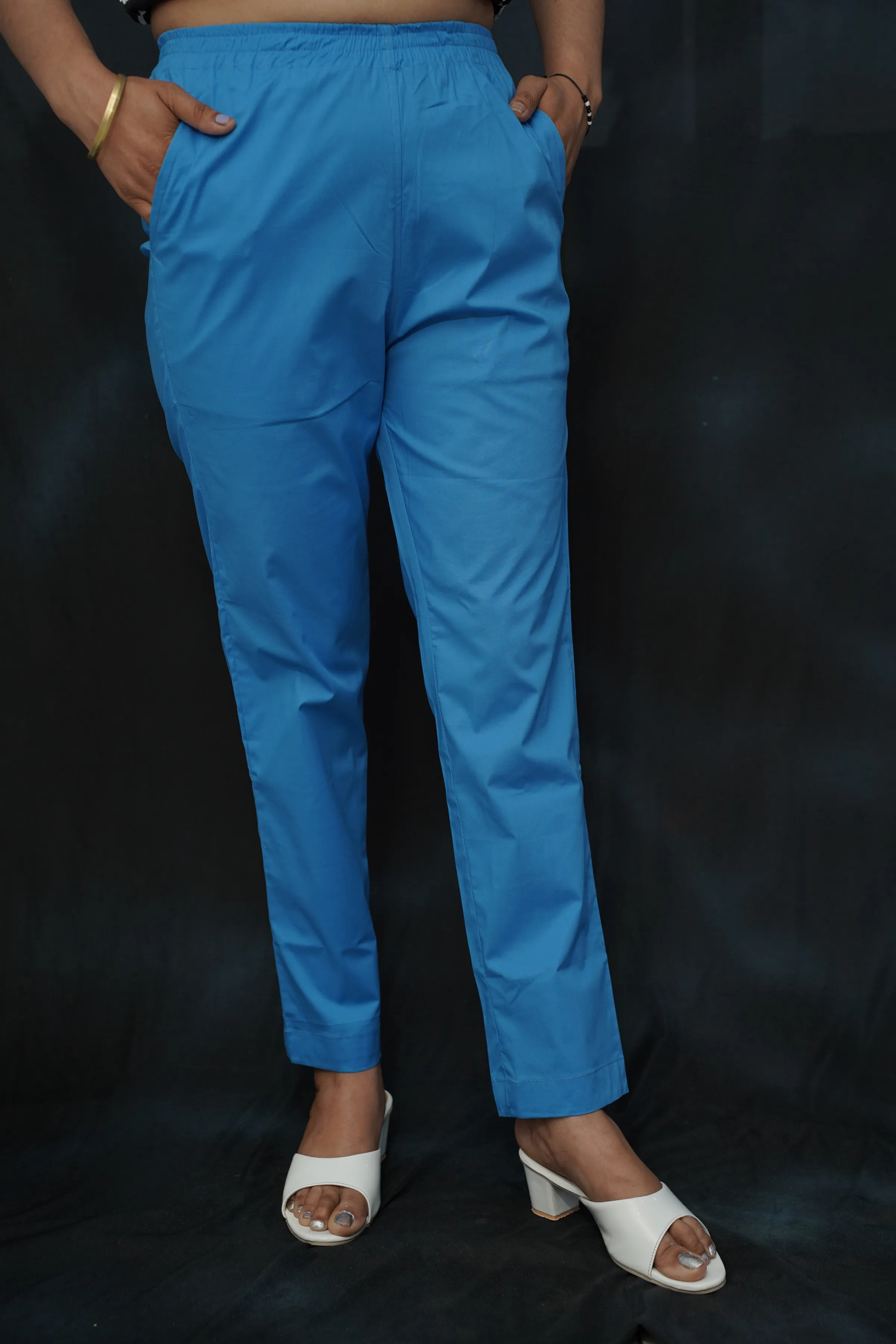 Blue Cotton Kurti Pant