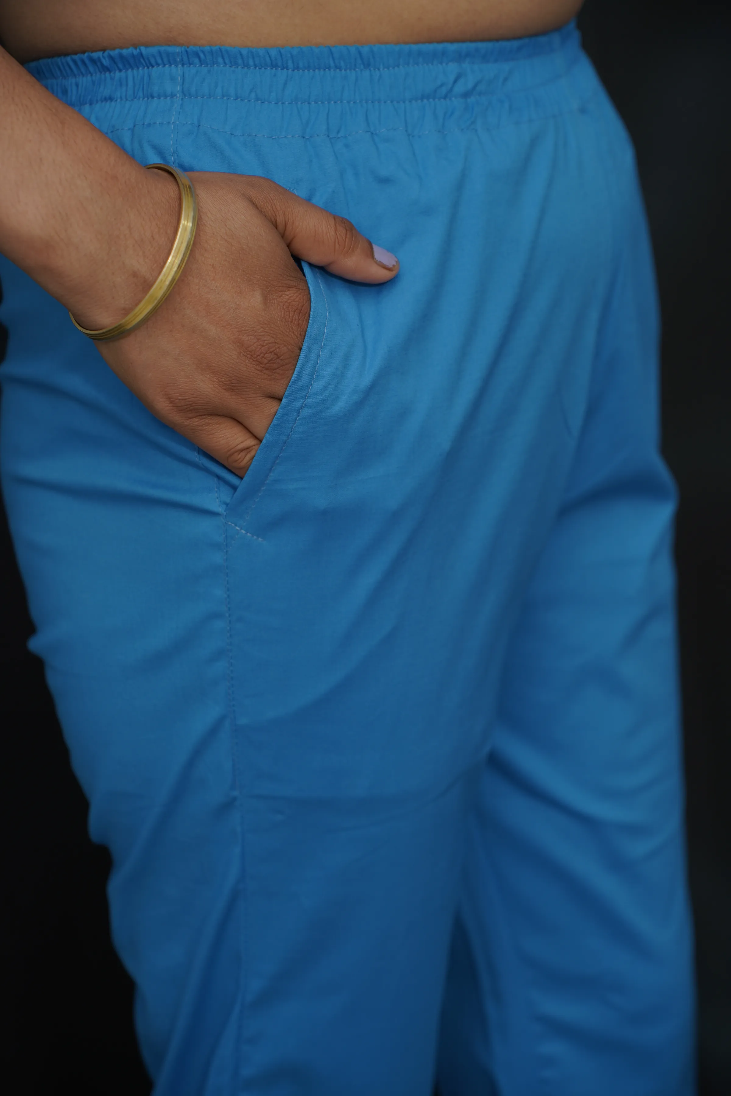 Blue Cotton Kurti Pant