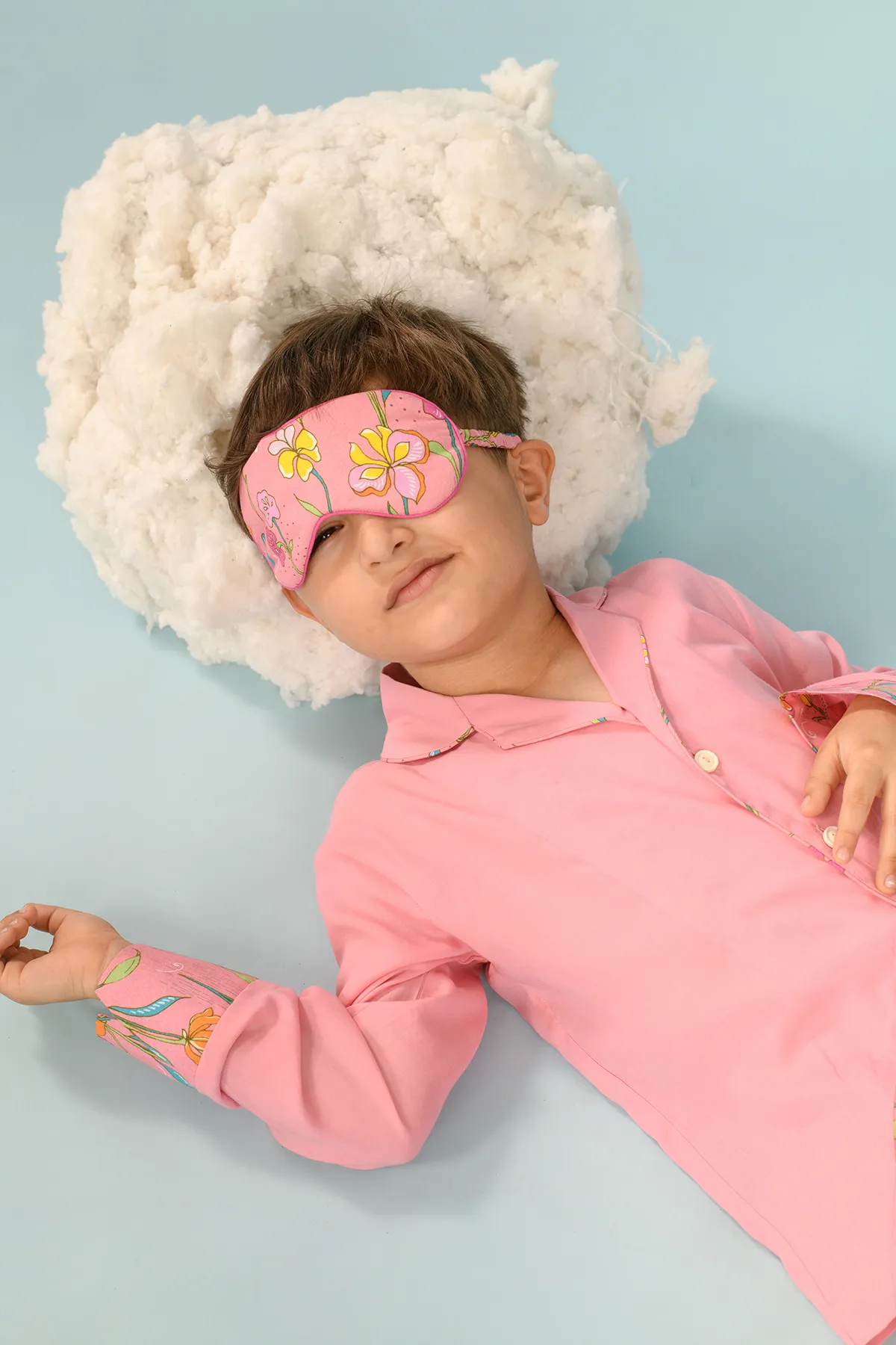 Blush Rose- Pink Shirt & Floral Shorts Set For Boys