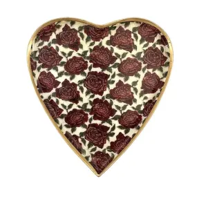 Boncoeurs - Rose - Enamelled Aluminum Tray, Heart