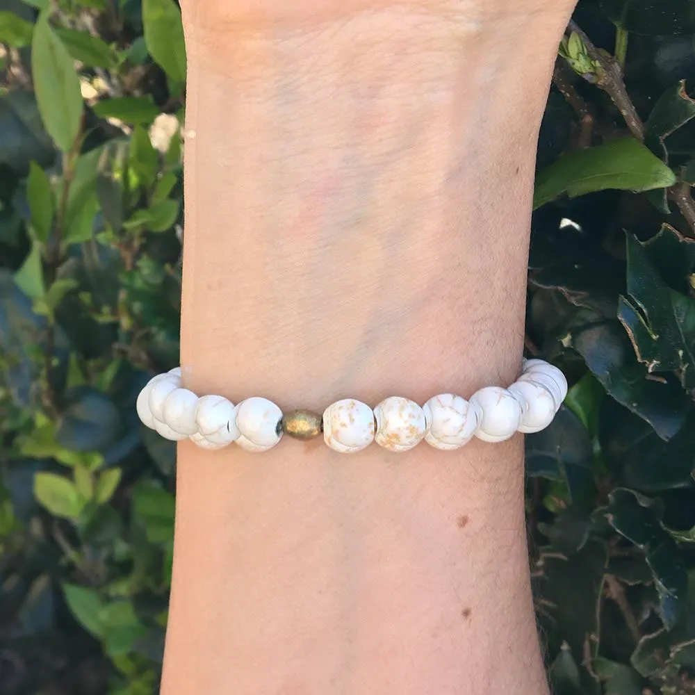 Calm, White Howlite Bracelet