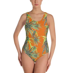 Cannabis inspired One-Piece Swimsuit