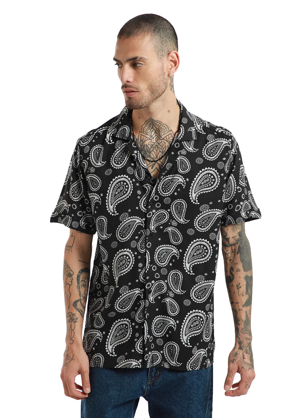 Charcoal Paisley Print