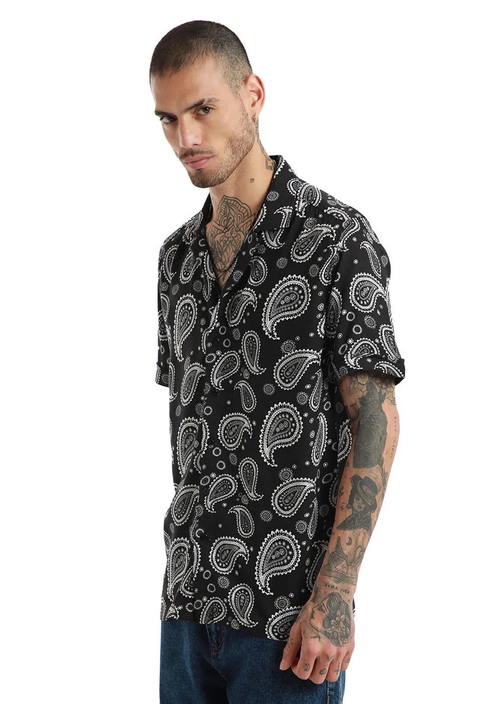 Charcoal Paisley Print