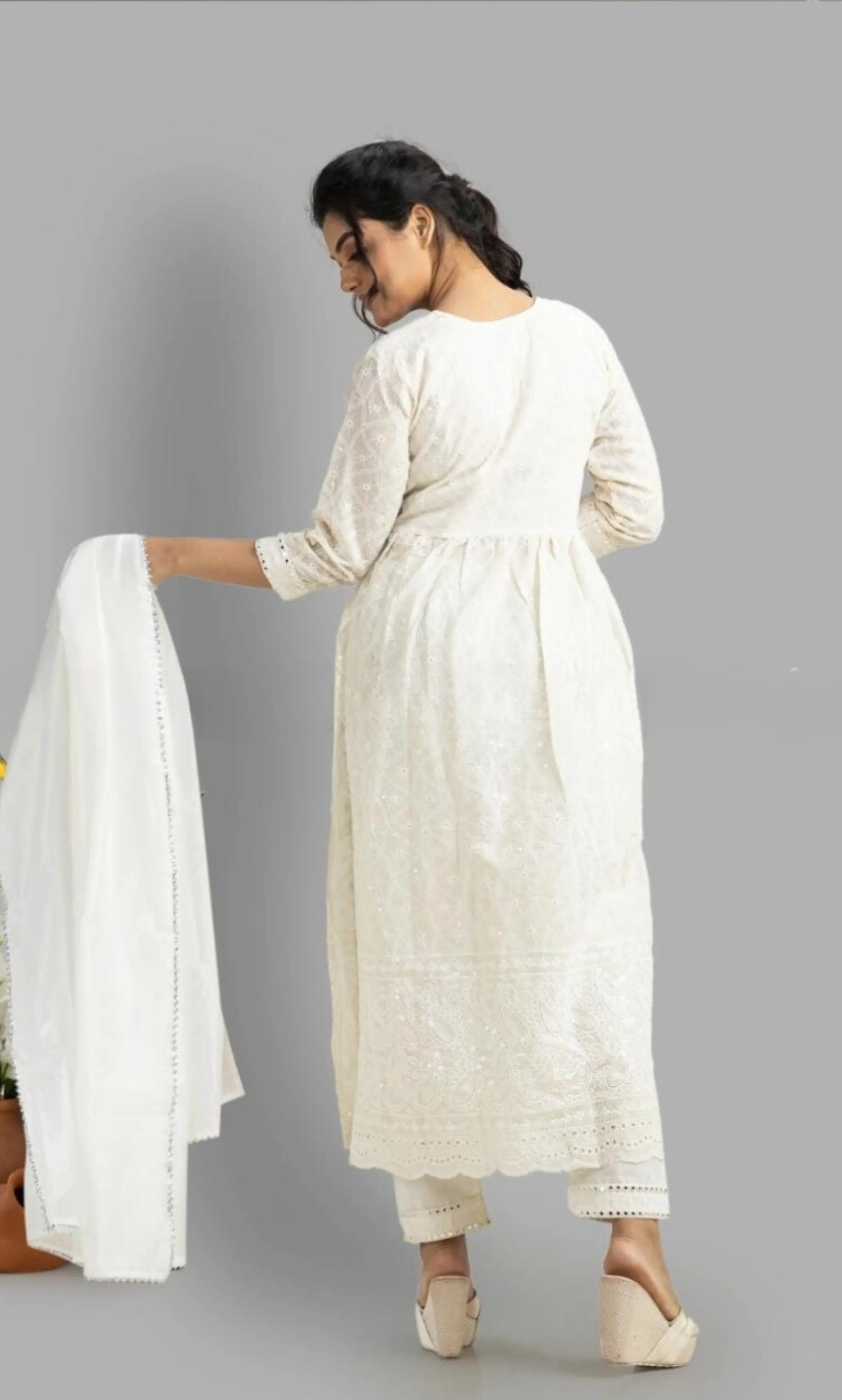 Chikankari Embroidered Suit Set