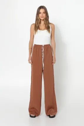 Clara Pants | Hazelnut/White