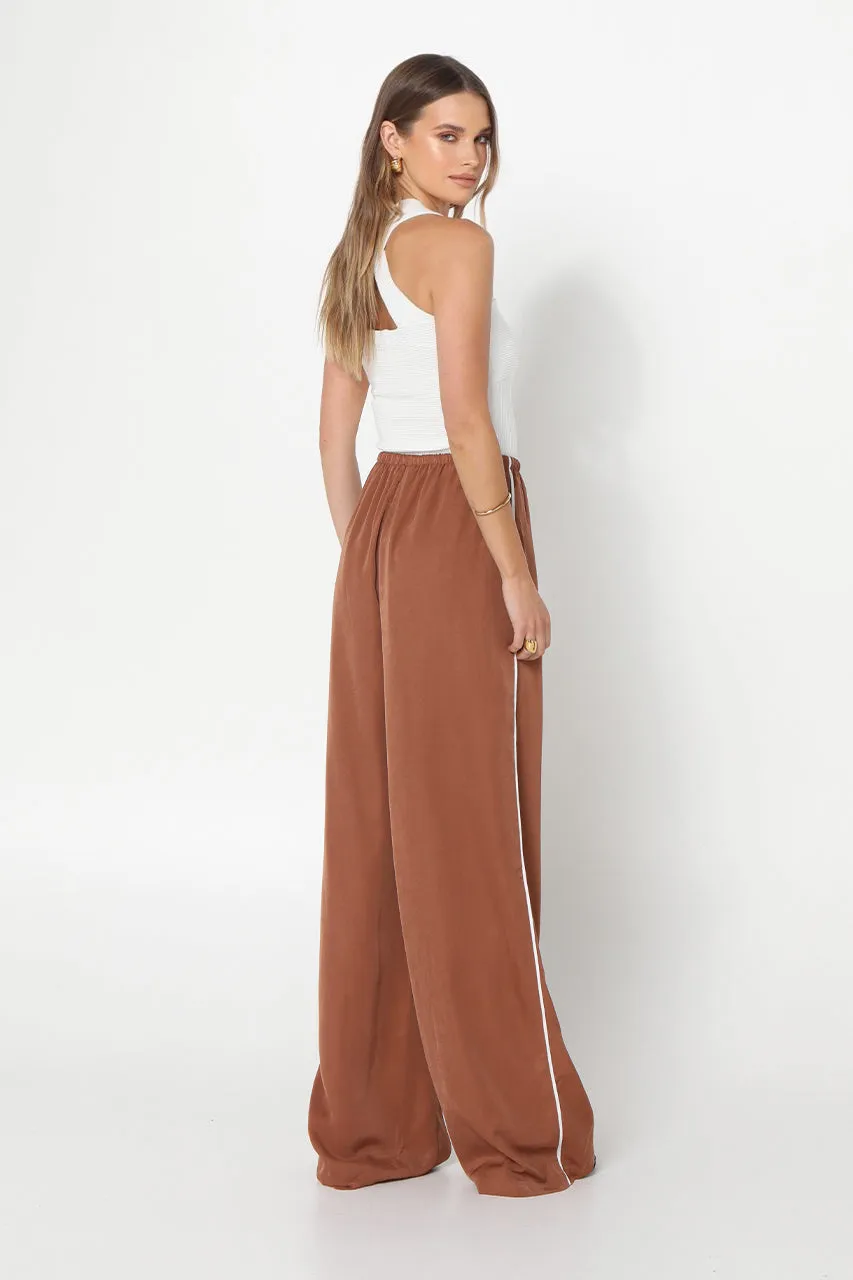 Clara Pants | Hazelnut/White