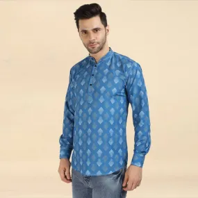 Classic Cotton Printed Short Kurtas for Men