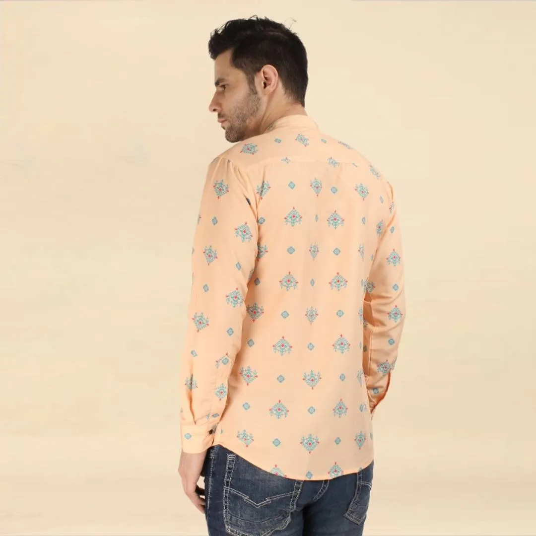 Classic Cotton Printed Short Kurtas for Men