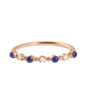 Classic Gigi 3 Diamond Lapis Ring, Rose Gold, Size 6.25