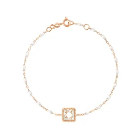 Classic Gigi White Treasure Bracelet, Rose Gold, 6.7"