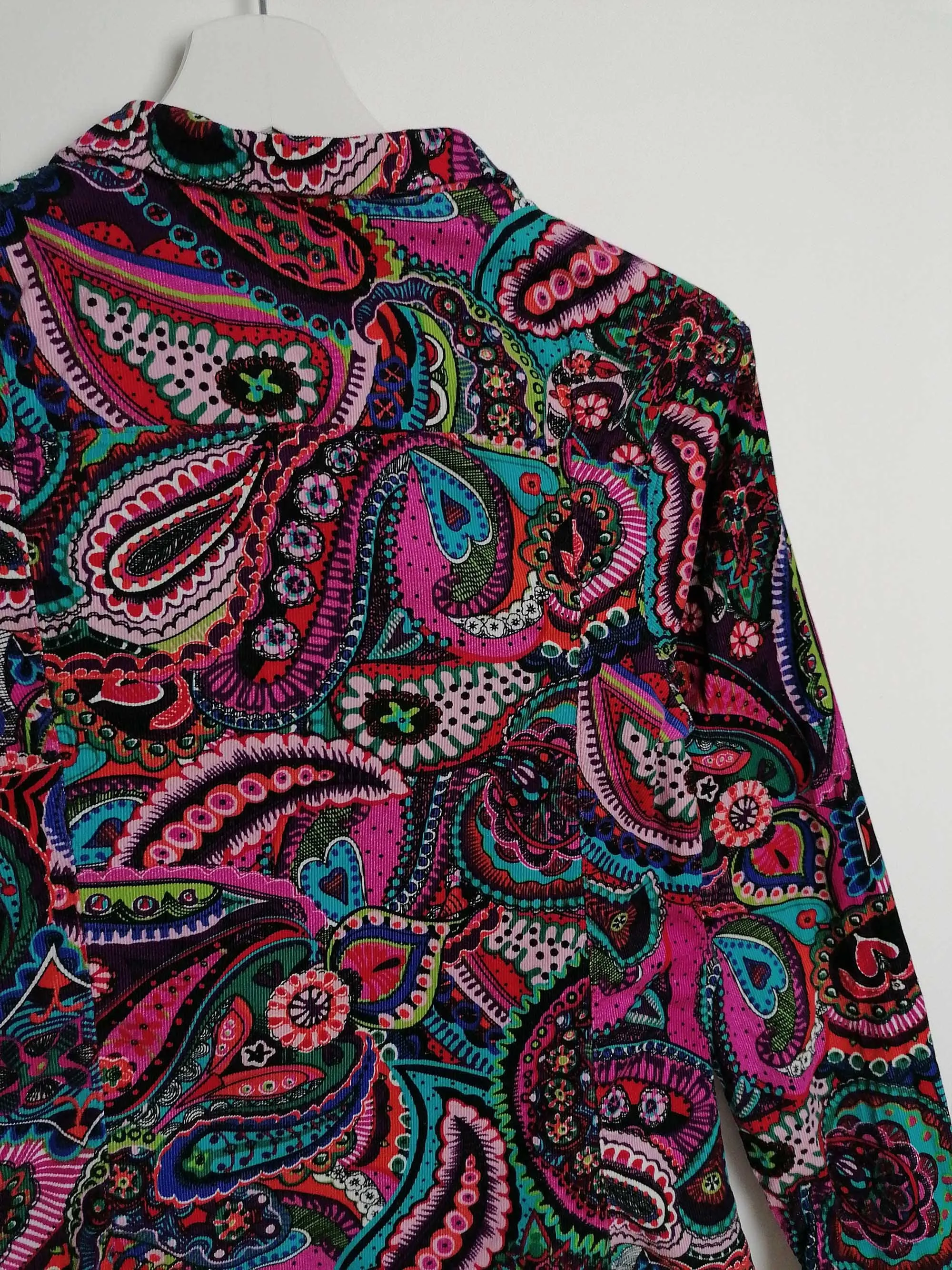 Corduroy Shirt Paisley Pattern 70's Style - size XS-S