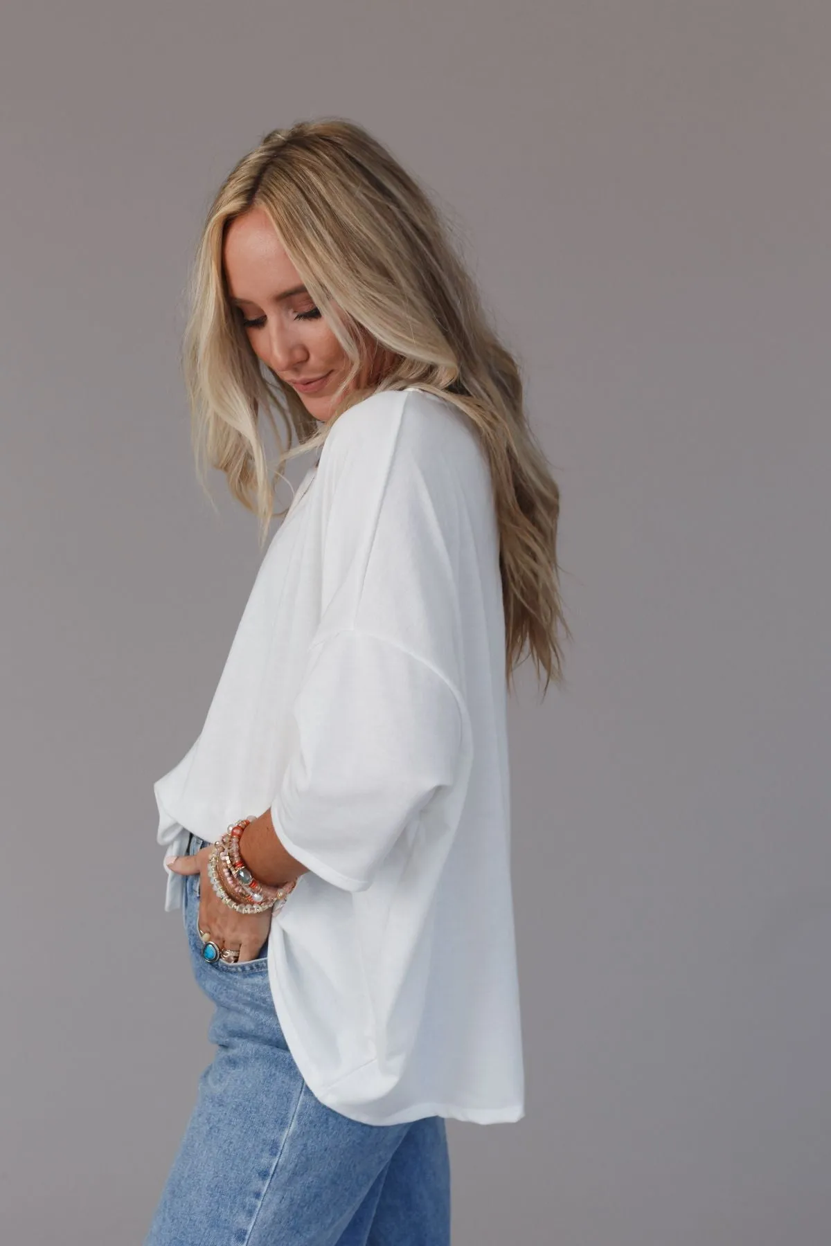 Cozy Cool Oversized Tee - Ivory