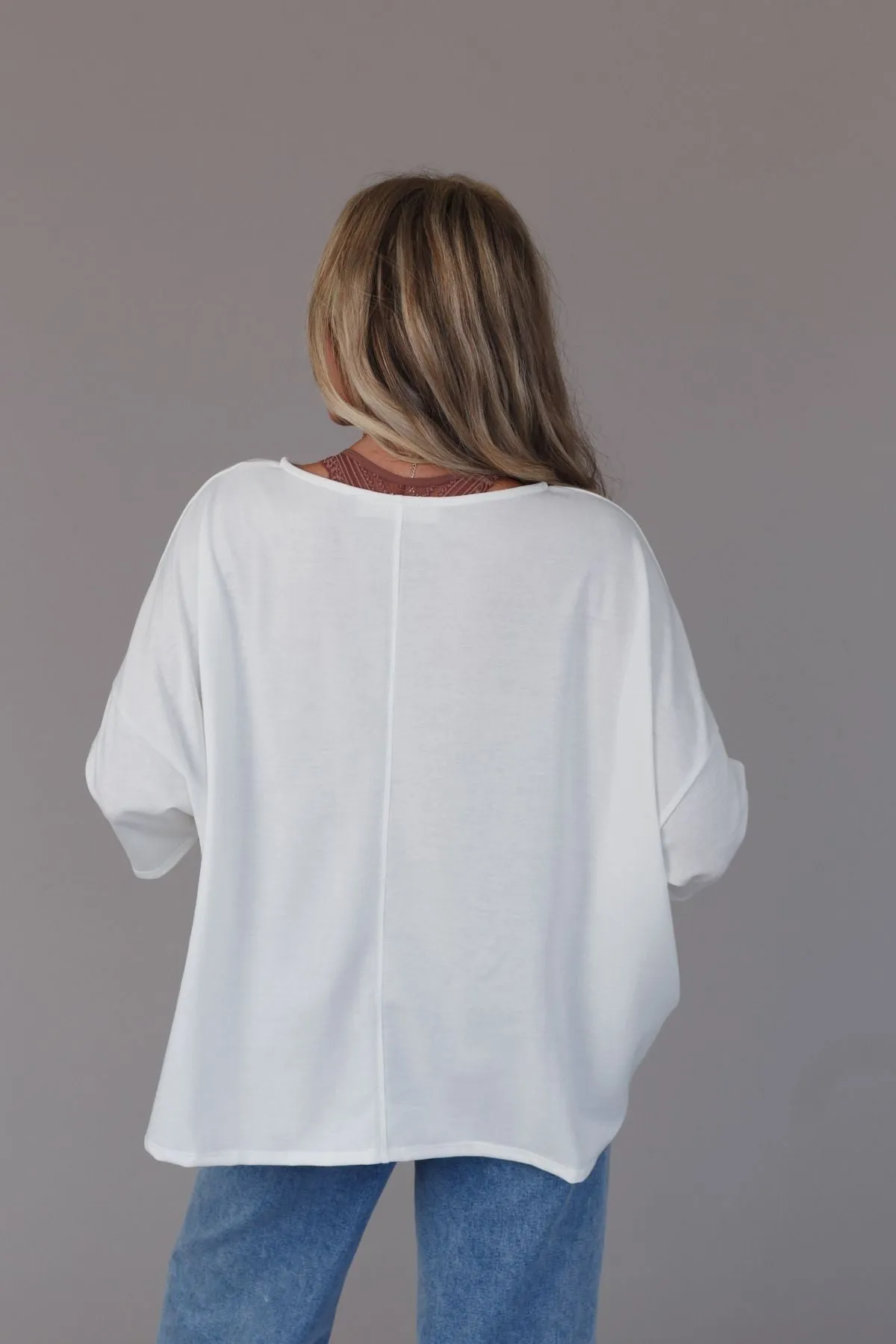 Cozy Cool Oversized Tee - Ivory